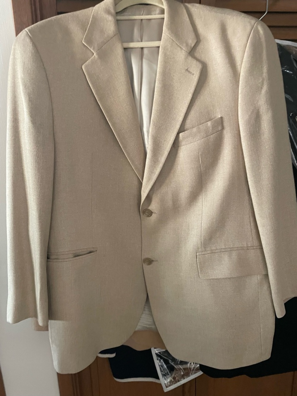 Men's Light Beige Two-Button Blazer